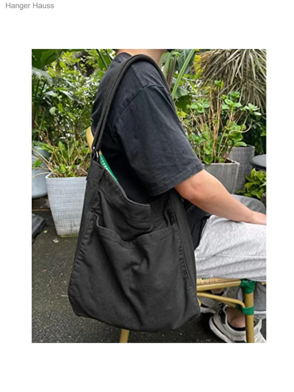 Canvas Hobo Crossbody Shoulder Tote Bag with Multi-Pockets for Travel Work